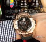 Perfect Replica New Hublot Big Bang Sang Bleu 2 Rose Gold Case Black Rubber Strap Watch